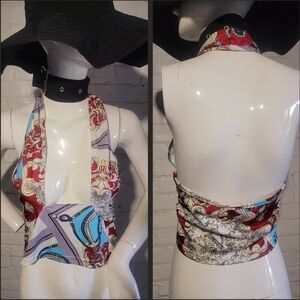 Colorful Halter Top with Abstract Print